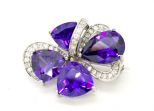 Брошь Кристаллы Swarovski синий 12.6гр.*