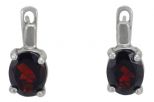 Серьги из серебра с гранатом овал 7х9 мм 48371