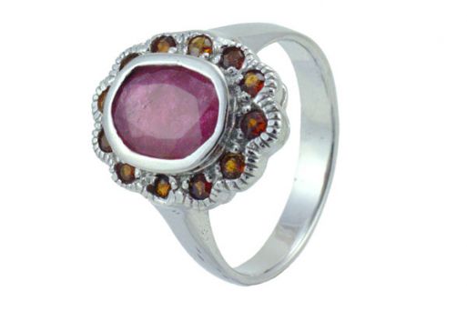Серьги из серебра 925 пробы с турмалином.