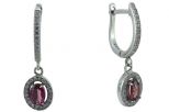 Серьги турмалин с фианитами. Вес 2,9 гр.