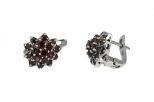 Серьги из серебра с гранатом 17 кругов 2 мм 48444