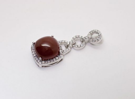 подвеска сердолик CZ 5,1гр* ― Самоцветы мира