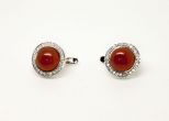 серьги сердолик CZ 11,5гр*