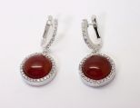 серьги сердолик CZ 15.1гр*