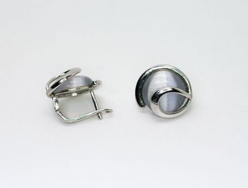 серьги улексит CZ 6,0гр* ― Самоцветы мира