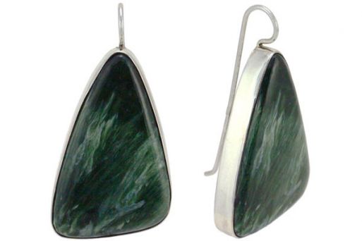 Серьги из серебра 925 пробы с клинохлором.