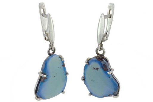 Серьги из серебра 925 пробы с бирюзой.