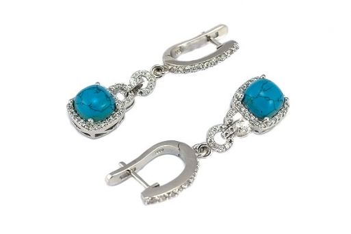 Серьги из серебра 925 пробы с Бирюзой.