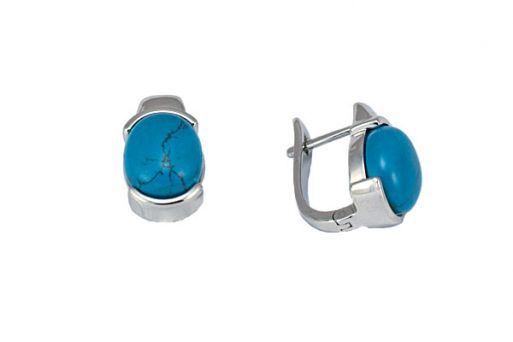 Серьги из серебра 925 пробы с бирюзой.