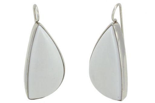Серьги из серебра 925 пробы с кахолонгом.