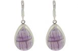 Серьги из серебра с флюоритом капля 18х28 мм 49379