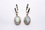 Серьги из серебра с адуляром овал 10х15мм 49400
