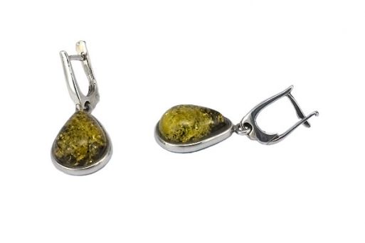 Серьги из серебра 925 пробы с янтарём.
