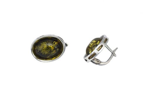 Серьги из серебра 925 пробы с янтарём.