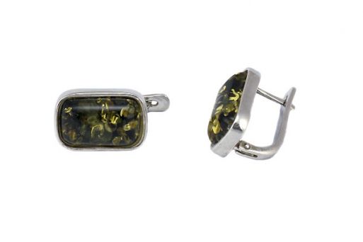 Серьги из серебра 925 пробы с янтарём.