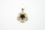Серьги из серебра с раухтопазом круг 8 мм 50049