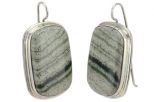 Серьги из серебра с Скарном прямоугольник 18х28 мм 50172