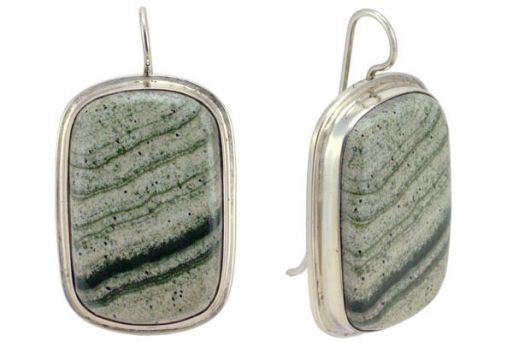 Серьги из серебра 925 пробы с Скарном.