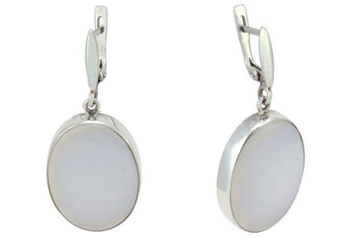 Серьги из серебра 925 пробы с кахолонгом.
