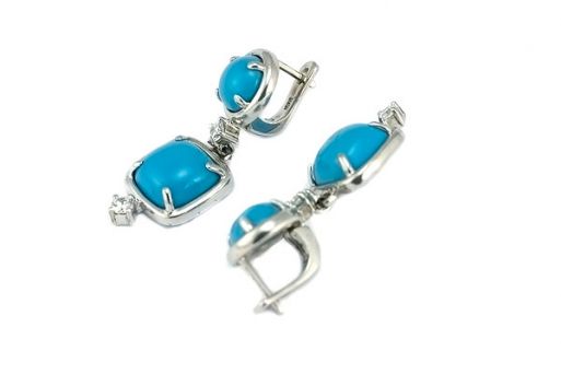 Серьги из серебра 925 пробы с Бирюзой.