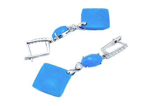 Серьги из серебра 925 пробы с бирюзой.