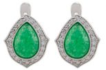 Серьги из серебра с жадеитом