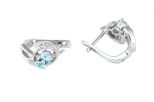 Серьги из серебра с топазом и фианитами овал 4х6 мм 50482