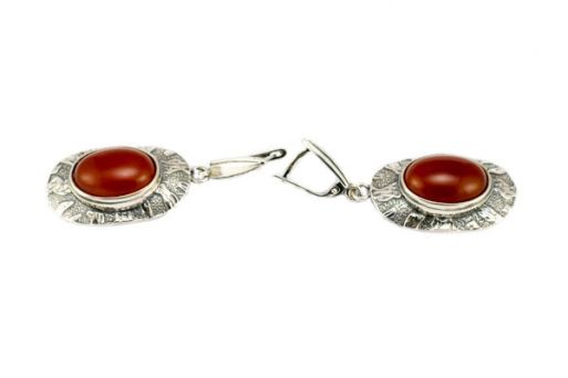 Серьги сердолик в серебре 925 пробы. 