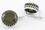 Серьги из серебра с фианитами круг 16 мм 50650
