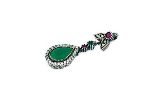 Кулон из серебра 925 пробы с хризопразом.