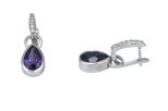 Серьги из серебра с александритом капля 9х13 мм 51026