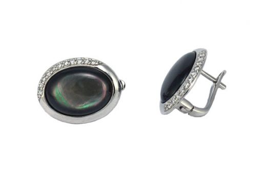 Серьги из серебра 925 пробы с перламутром.