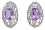 Серьги из серебра с аметистом овал 7х9 мм 51700