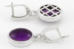 Серьги из серебра с аметистом овал 10х14 мм 51725
