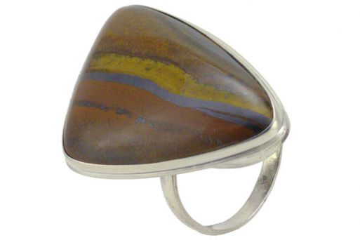 Кольцо из серебра 925 пробы с тигровым глазом.
