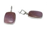 Серьги из серебра с халцедоном прямоугольник 23х30 мм 51857