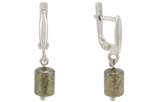 Серьги из серебра 925 пробы с пиритом.