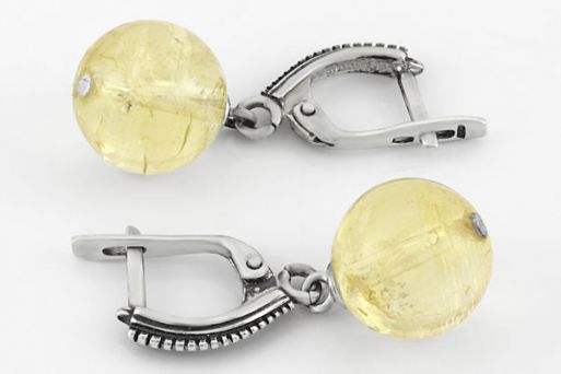 Серебряные серьги с цитрином 51917 купить в магазине Самоцветы мира