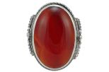 Серьги из серебра с сердоликом овал 20х30 мм 52041
