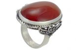 Серьги из серебра с сердоликом овал 20х30 мм 52041