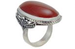 Серьги из серебра с сердоликом овал 20х30 мм 52041