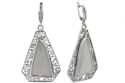 Серьги из серебра 925 пробы с кахолонгом.