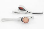 Серьги из серебра с кораллом розовым круг 7 мм 5240