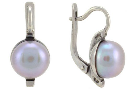 Серьги из серебра 925 пробы с жемчугом.