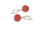 Сердолик серьги Шар. Вес 6,7гр