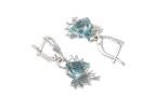 Серьги из серебра с топазом треугольник 10х10х10 мм 52494