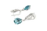 Серьги из серебра с топазом капля 10х15 мм 52500