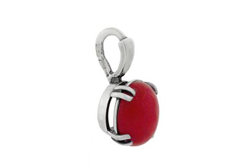 Серебряный кулон с кораллом 52616 купить в магазине Самоцветы мира