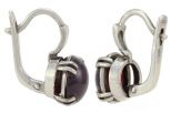 Серьги из серебра с гранатом паук овал 8х10 мм 57015