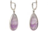 Серьги из серебра с аметистом капля 16х23 мм 52724